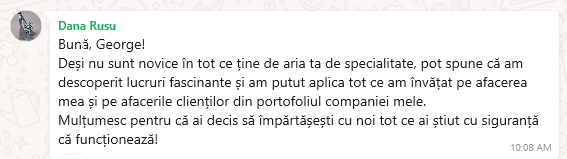 Testimonial Dana Rusu - Training AI CODE24